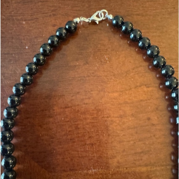 Rainbow Treble Clef, Music Pendant Charm Faux Black Pearl Beaded Necklace - Picture 5 of 9